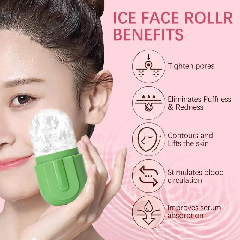 Facial Cold Compress Ice Roller Silicone Cooling Firming Tool Face Qme