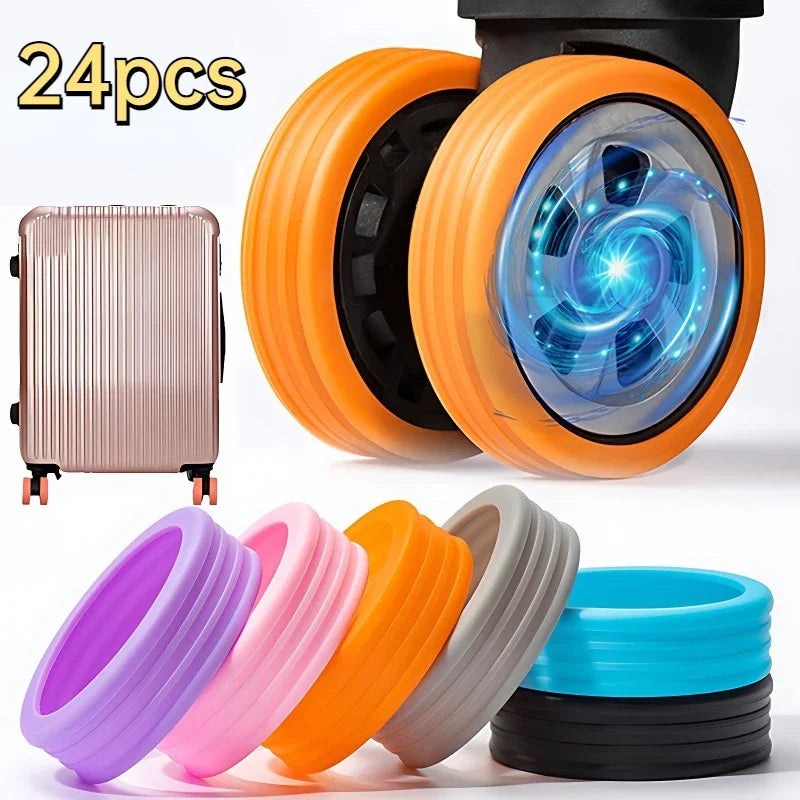 Silicone Wheels Protector Luggage Reduce Noise Trolley Case Silent Caster Sleeve Travel Luggage Suitcase Accessories New Qme