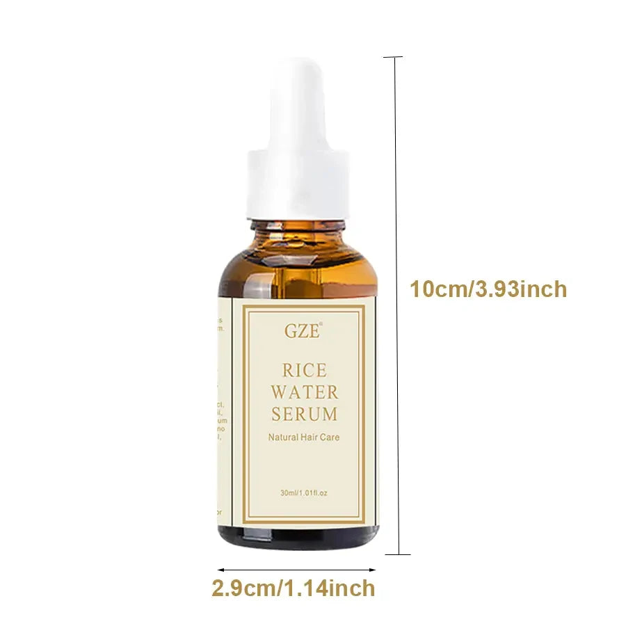 GZE Organic Rice Water Serum For Hair Gr th, Skincare, Rice Water Essential Oil Revitalize and Strengthen Hair for Men and Women Qme