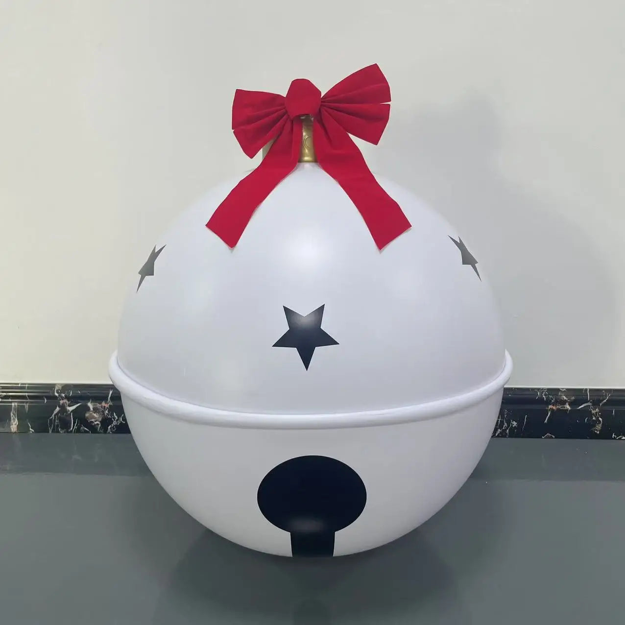 Large Christmas Ball Ornament Inflatable Bell Extra-Large Christmas Tree Decoration Outdoor Balloon Festive Holiday Decor Qme WHITE 60cm