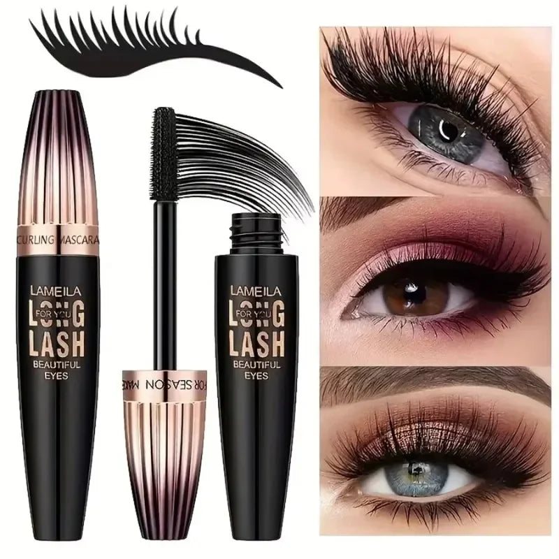 Waterproof 4D Mascara Thick Long Smudge-proof Plump Encrypted Long-lasting Curling Large Eye Makeup Makeup Tools Qme