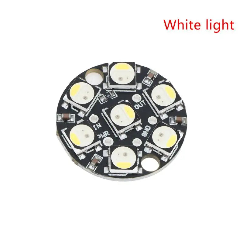 WS2812 7Bit Round LED Circuit Board Programmable Brightness Module Qme White