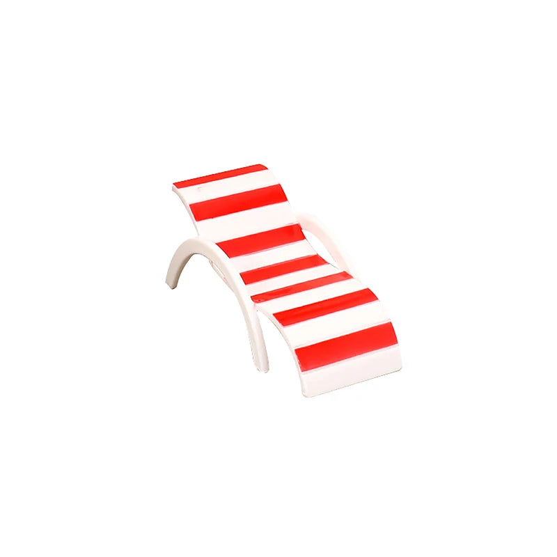 Mini Sun Umbrella Double Beach Chair Miniature Handicrafts Toy House Qme