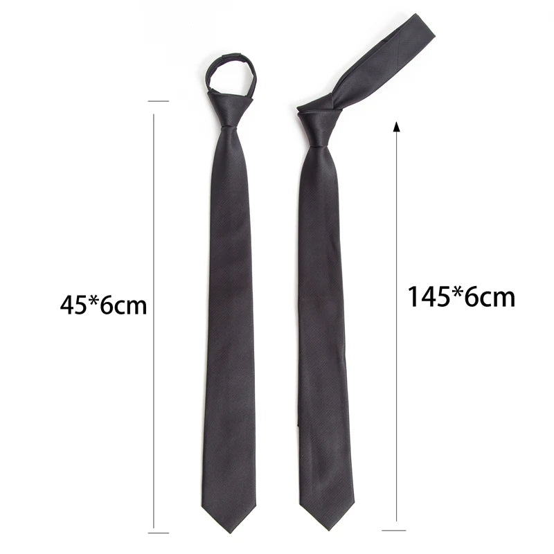 Black Colors Zipper Tie Handmade Necktie Skinny Men Ties Man Women Qme