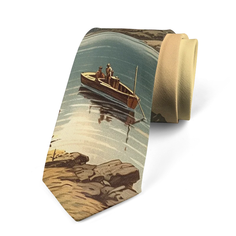 Classic Oil Painting High-quality Printing Novel Tie Personalized Qme style3