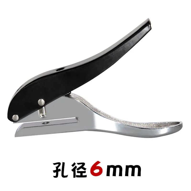 Metal Hole Punch Pliers Round Hole Hand Puncher for ID Cards PVC Cards Leather Craft Tag Binding Tool Leather Punch Tool Qme 6mm