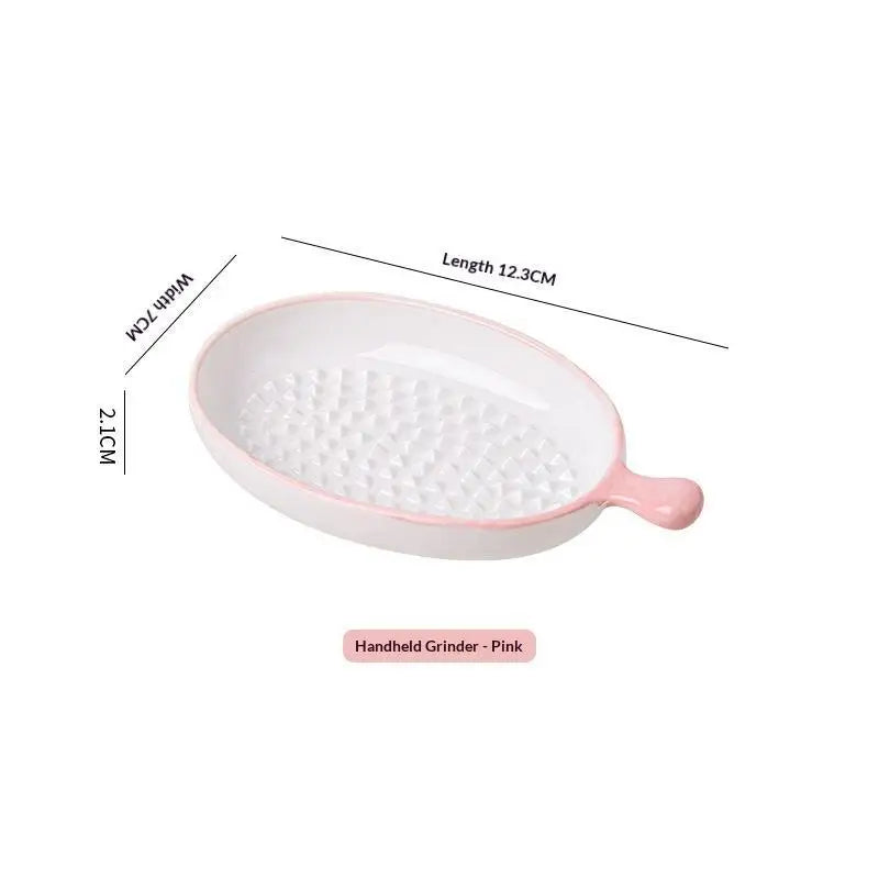 Japanese Ceramic Garlic Grater Plate Porcelain Ginger Wasabi Grinder Qme A Pink