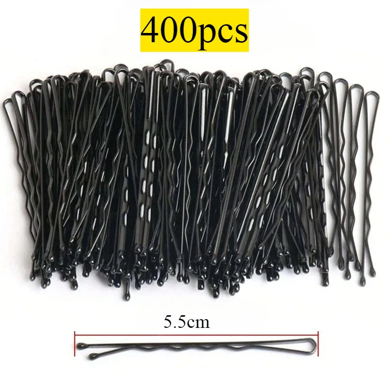 50-600pcs Black Straight Line Hair Clip U-shaped Needle Lady Hairpins Curly Wavy Grips Women Bobby Pins Styling Hair Accessories Qme 400pcs