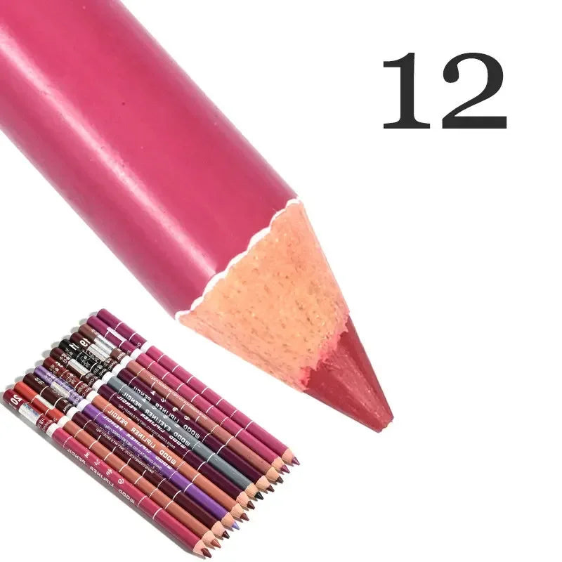 28Color Antifouling Lip Liner Professional Lipstick Pen Precise Waterproof Lip Outline Pencil Lip Makeup Lasting Eyeliner Creamy Qme 12