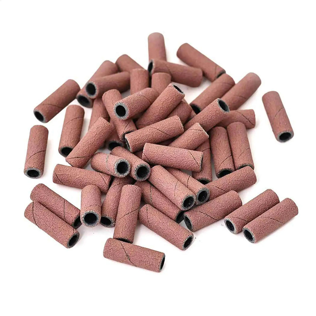 50pcs Nail File Sanding Bands Nail Drill Bits Sanding Bands for Electric Machine File Grinder Sand Band Nails Gel Polish Remove Qme