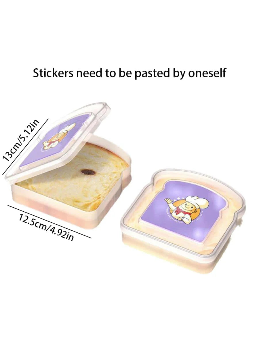 Portable Toaster Sandwich Box Transparent Tape Bread Dessert Food Qme