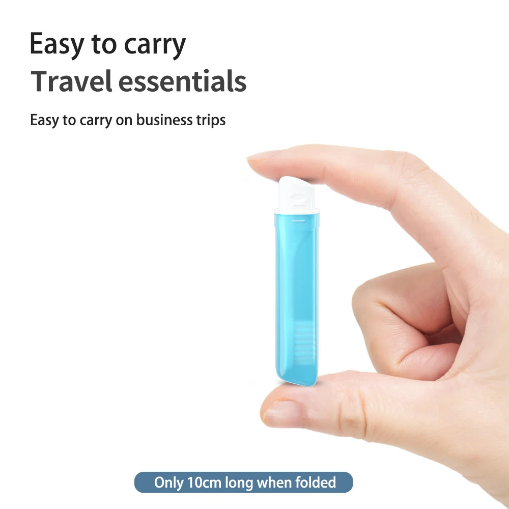 Travel Toothbrush Set , 1PC, Soft Portable Toothbrushes with Tooth Brush Cover Small Folding Toothbrushes Individually Wrapped Qme