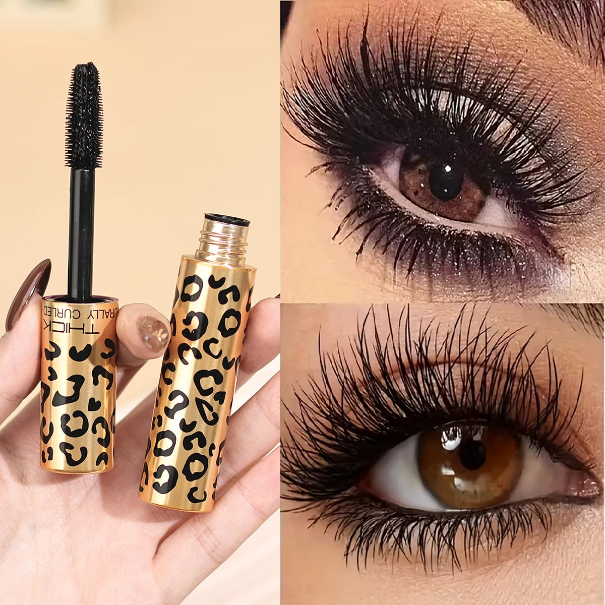 A Waterproof, Easy-To- Mascara with Leopard Print That Lengthens, Curls, And Provides a Voluminous, Thick Look Without Smudging Qme