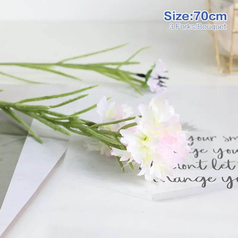 3 Forks/Bouquet Artificial Flower Silk Cornflower Fake Flowers Artificial Plant Decorative Flowers Home Decor Wedding Decor Qme A3