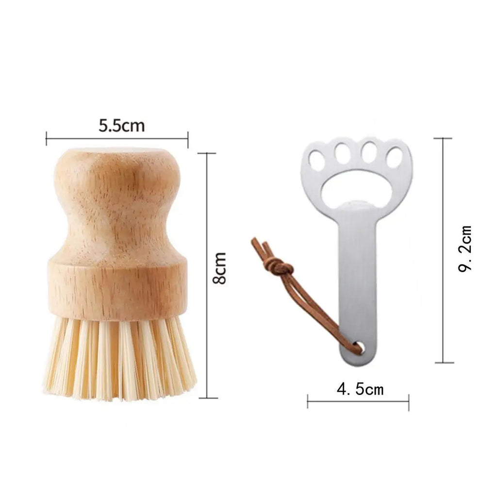 A Lovely Cat Paw Doll Keychain Beer Opener Pendant, Multi Function Vegetable Cutting Grater, Household Kitchen Dish Scrub Brush Qme 2 piece kitchen1