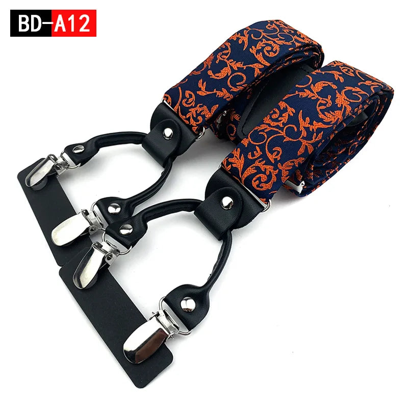 Men's Suspenders Strong Clip Adjustable Y Shape Back Costume Tuxedo Qme cl-6
