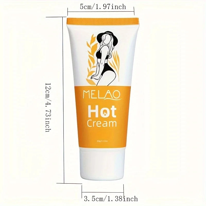 MELAO Hot Cream - Enhances Workout Performance, Firms Skin with Vitamin E, Hyaluronic Acid for All Skin Types Qme