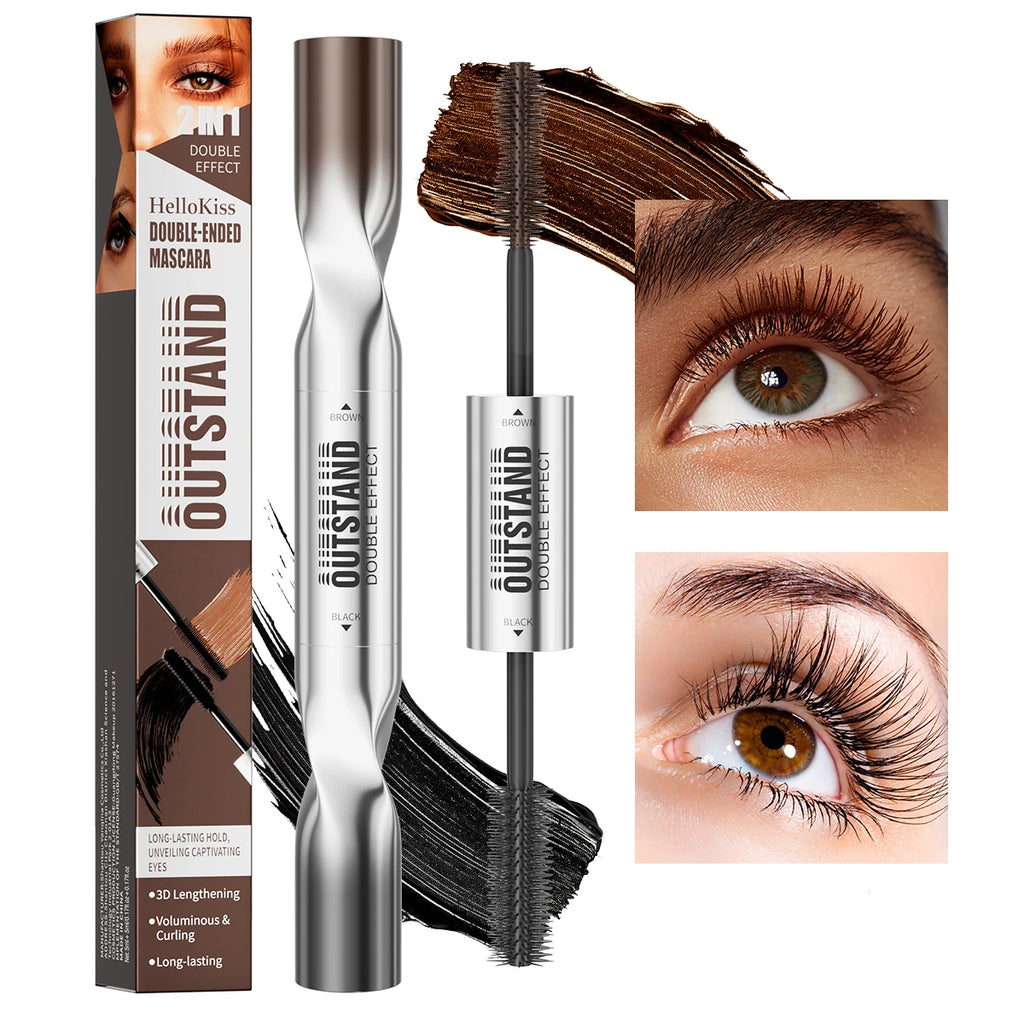2 Color Waterproof Mascara | Long-Lasting, Smudge-Proof, Curling Formula Black & Green Shades, Formaldehyde-Free Eyelash Primer Qme
