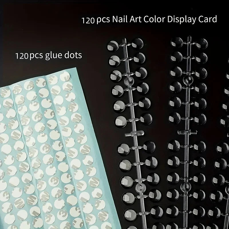 Transparent 120pcs Nail Art Display Tips - Perfect for Nail Polish Training and Color Display Qme