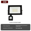 LED PIR Motion Sensor Floodlight Outdoor Wall Light 30W 20W 10W IP66 Waterproof LED Spotlight For Garden Courtyard Qme white 30W