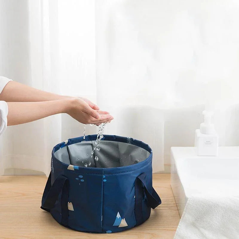 Portable Foldable Basin Travel Camping Wash Tub Fishing Bucket Qme