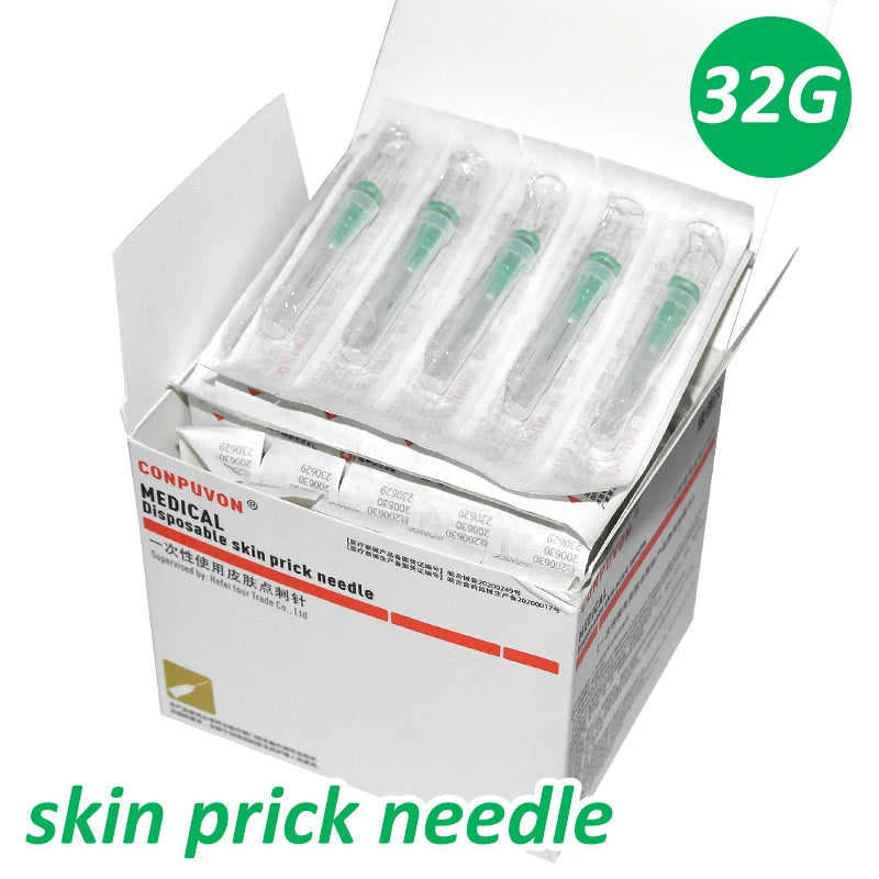 Skin Prick Needle Piercing Transparent Syringe Injection Glue Clear Qme 32G 13mm 100pcs