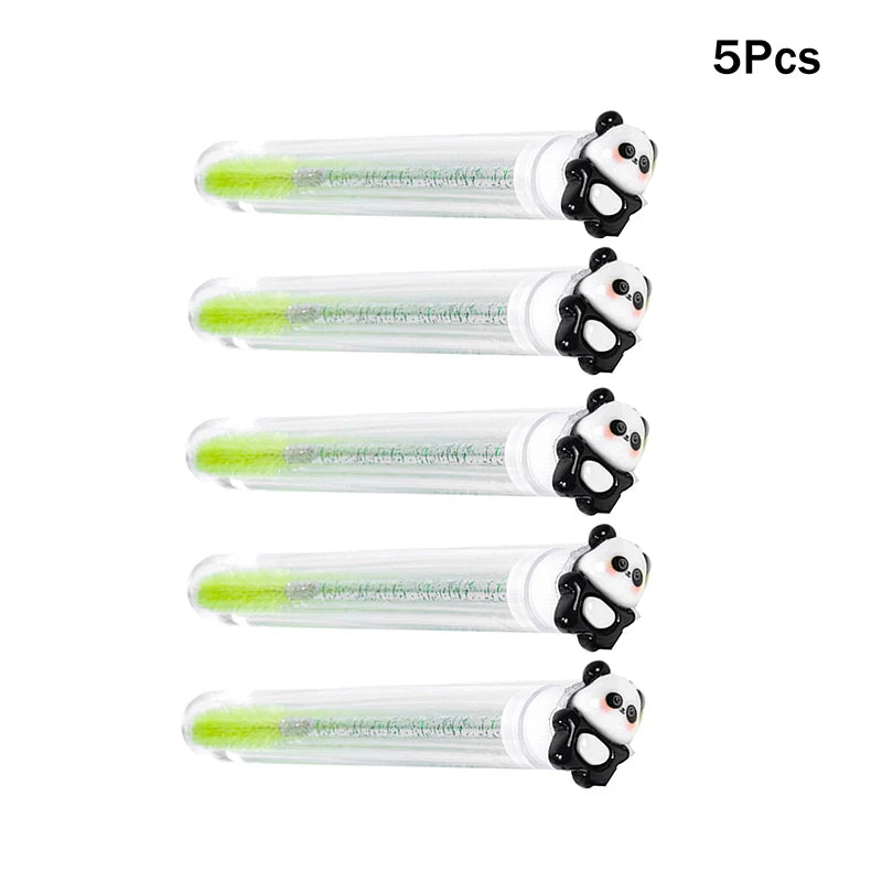 1 2 Cute Panda Bamboo Eyelash Brush Tubes Crystal Lash Mascara Wands Qme 5Pcs