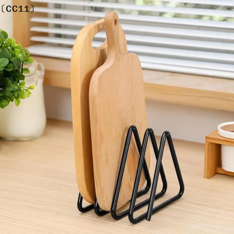 Iron Cutting Board Stand Kitchen Storage Rack Boards Organizer Qme