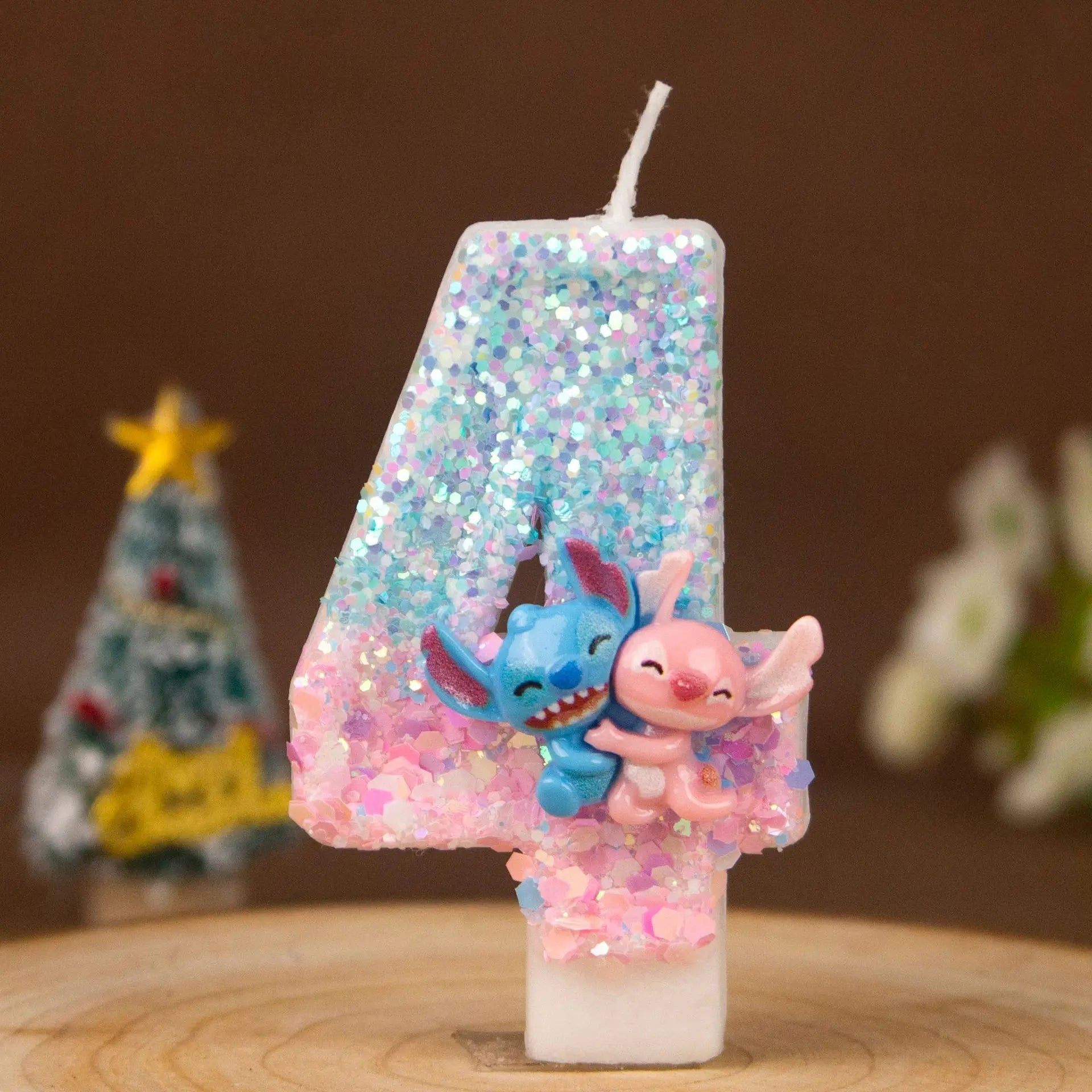 Stitch and Lilo Couple-Themed Number Candles Creative “Hugging” Candles for Birthday Cakes Festive Candles Qme 4
