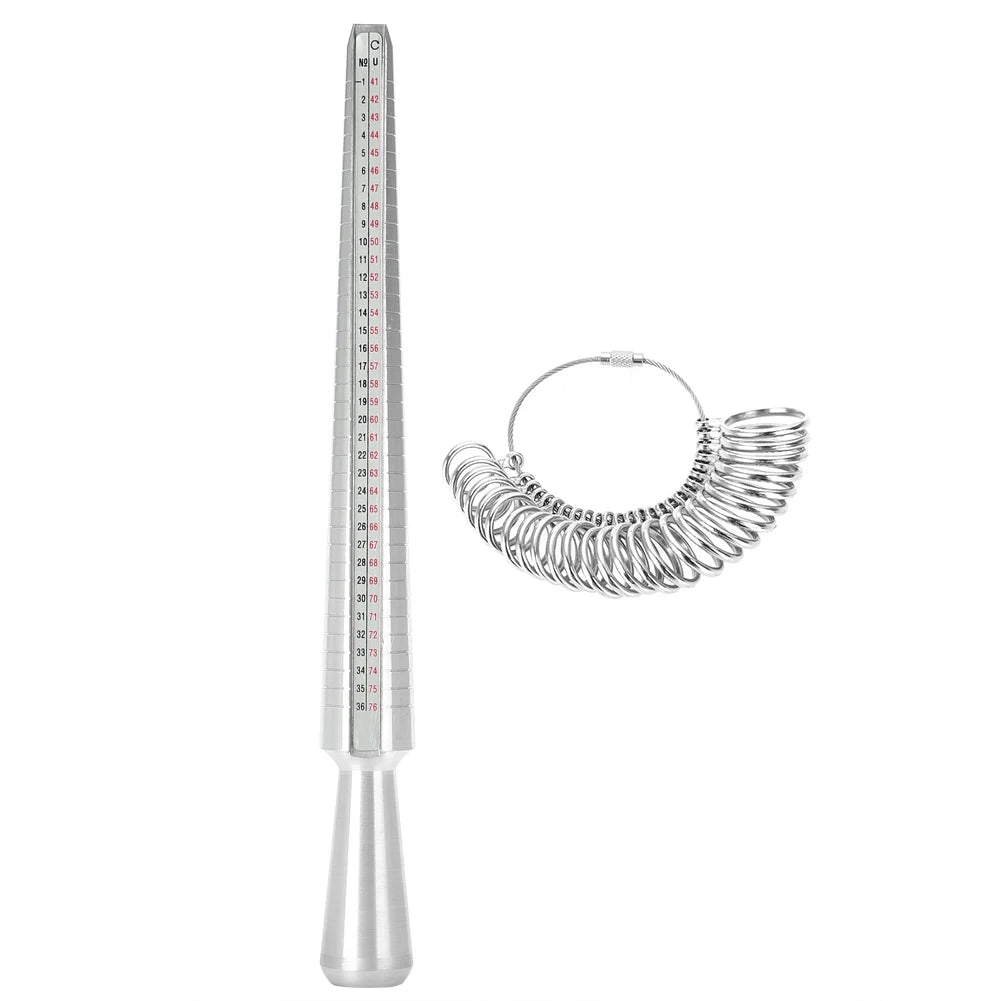 Finger Gauge Finger Sizer Finger Measure Tool UK Size Mandrel Stick Finger Gauge Sizer Jewelry Measuring Tool Set Qme Silver