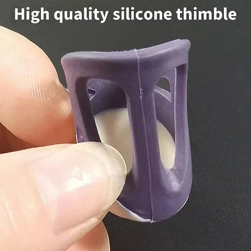 Silicone Anti-slip Sewing Thimbles Sewing Finger Tips Finger Cover Hollowed Protector Sleeve DIY Hand Cross-stitch Sewing Tools Qme