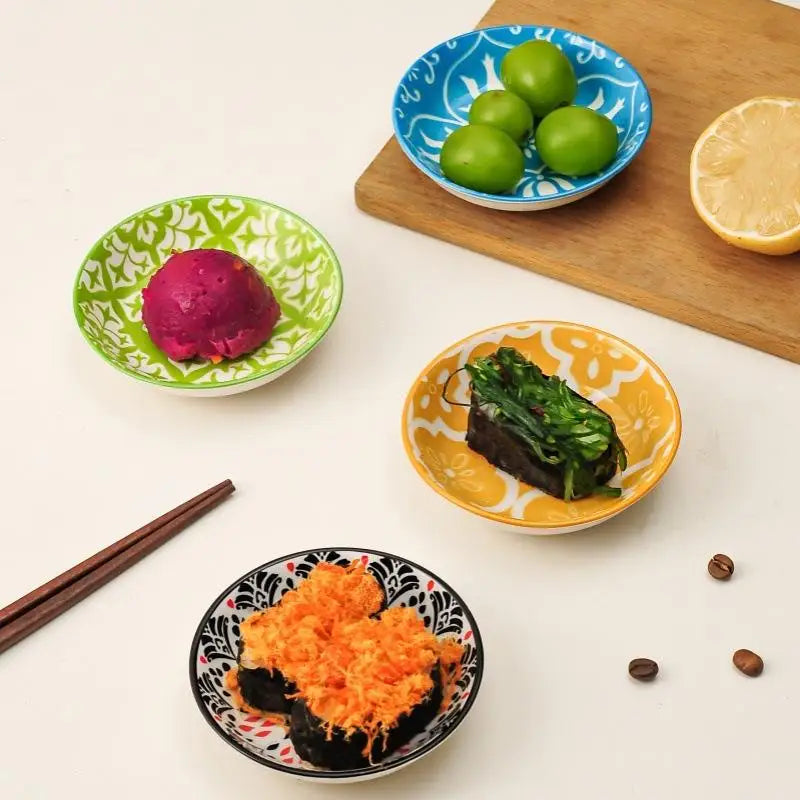 Picnics Ceramic Condiment Dishes Bohemian Plates Sauce Suitable Qme