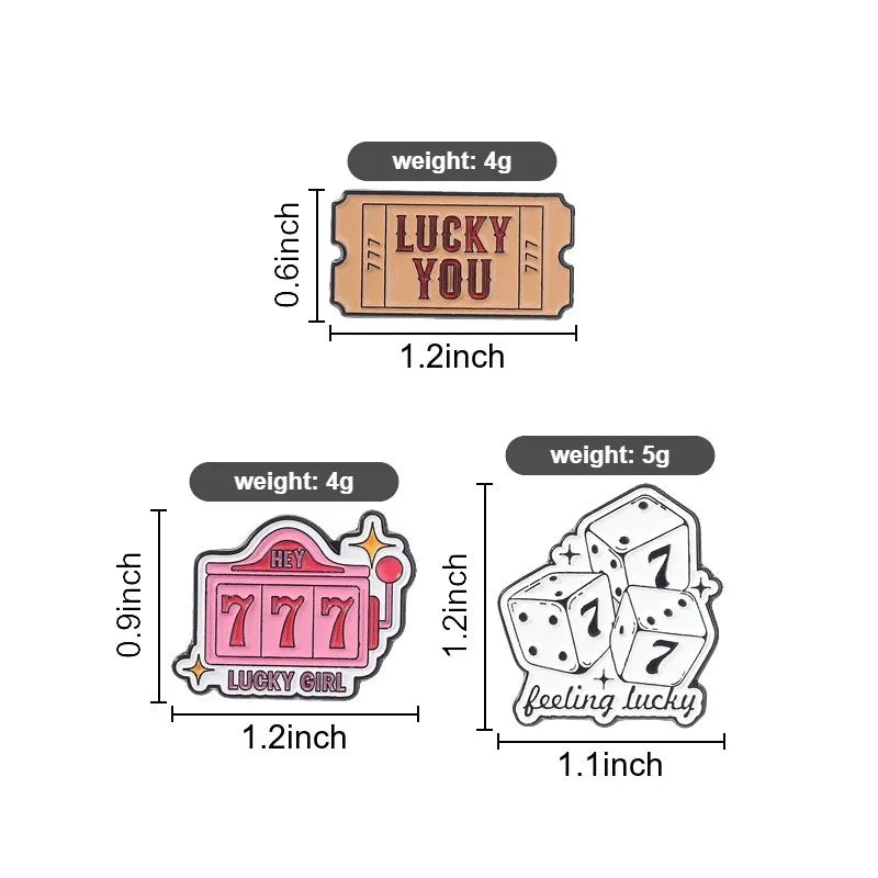 Cute Lucky Number 777 Enamel Pin Stylish Digital Pattern Metal Brooch For Backpack Clothing Decor Collection Holiday Small Gifts Qme