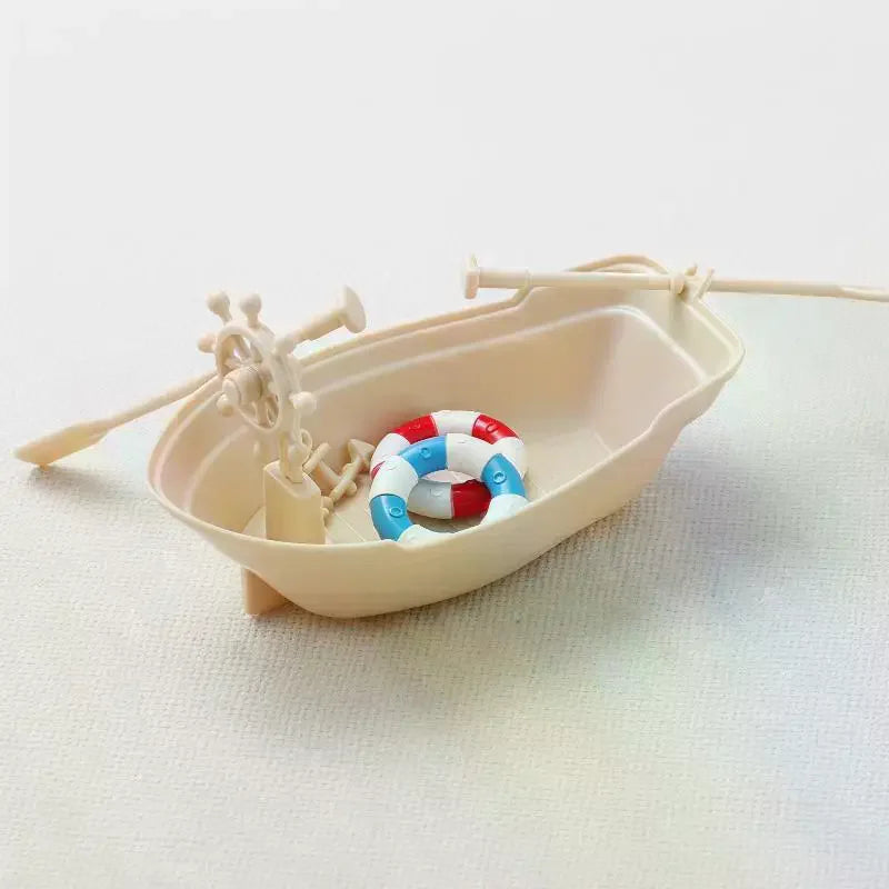 Mini Simulated Dollhouse Ornaments Miniature Fishing Boat Plastic Qme