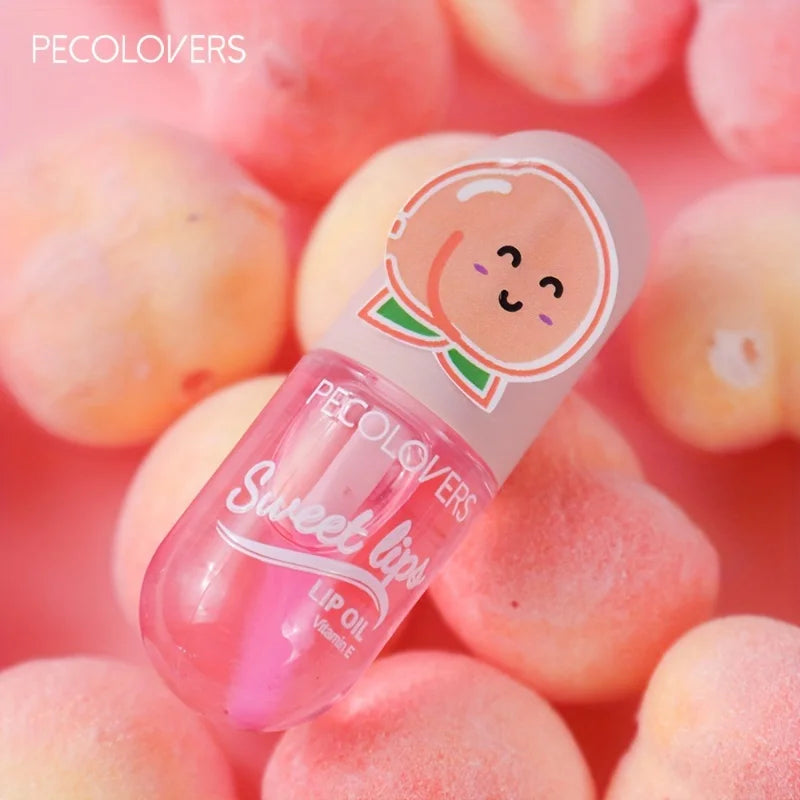 Strawberry Moisturizing Lip Gloss Peach Waterproof Glossy Long Qme