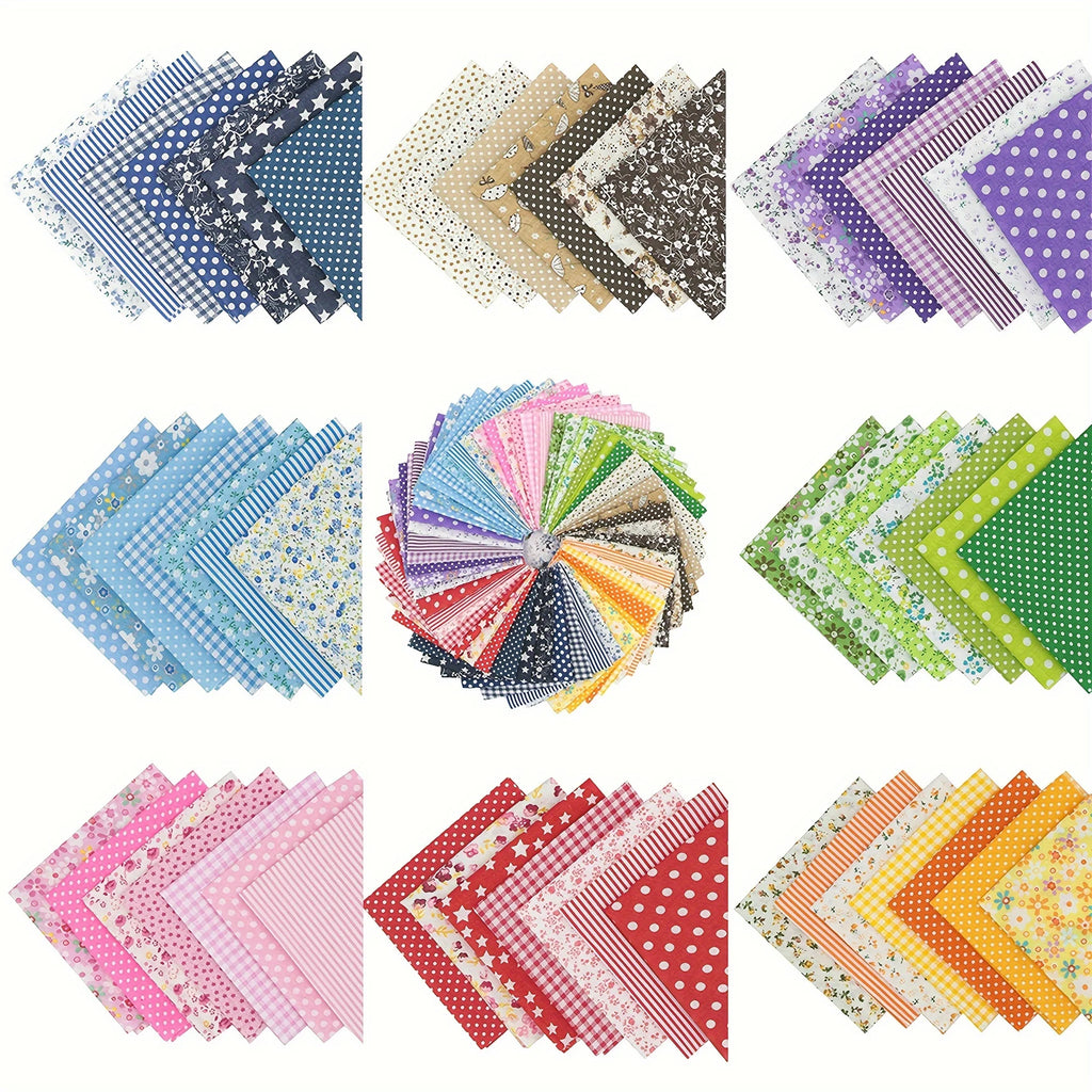 7Pcs Flower Printed Cloth For Dress Sewing Patchwork Fabric Cotton Fabric DIY Handicraft Quilting Needlework Handmade Material Qme