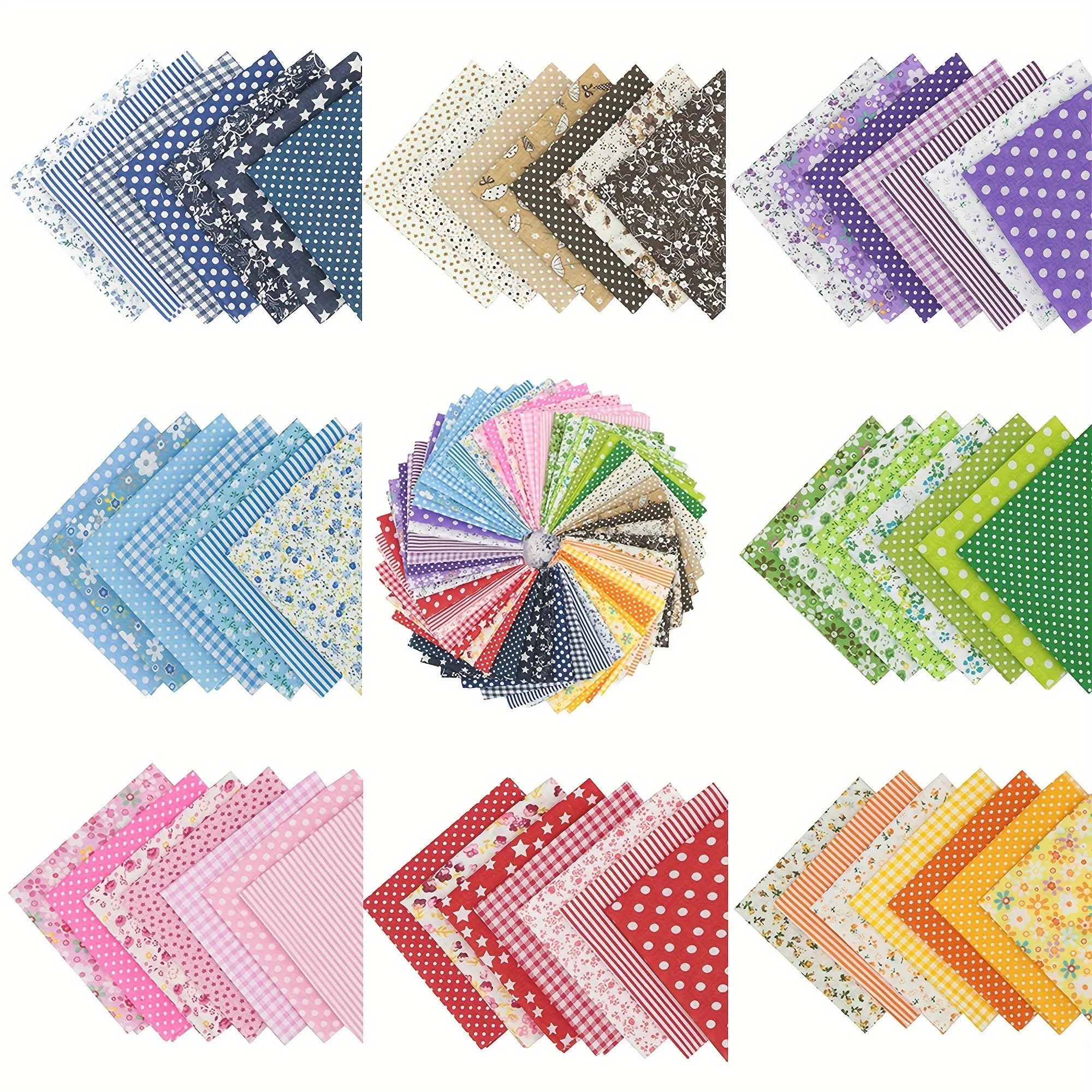 7Pcs Flower Printed Cloth For Dress Sewing Patchwork Fabric Cotton Fabric DIY Handicraft Quilting Needlework Handmade Material Qme