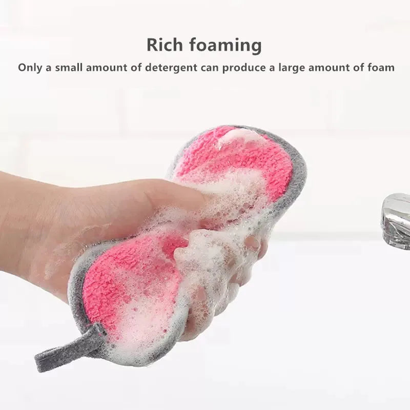 Kitchen Cleaning Sponge Double Sided Sponge Scrubber Sponges For Dishwashing Scouring Pad Dish Cloth Kitchen Cleaning Tools Qme