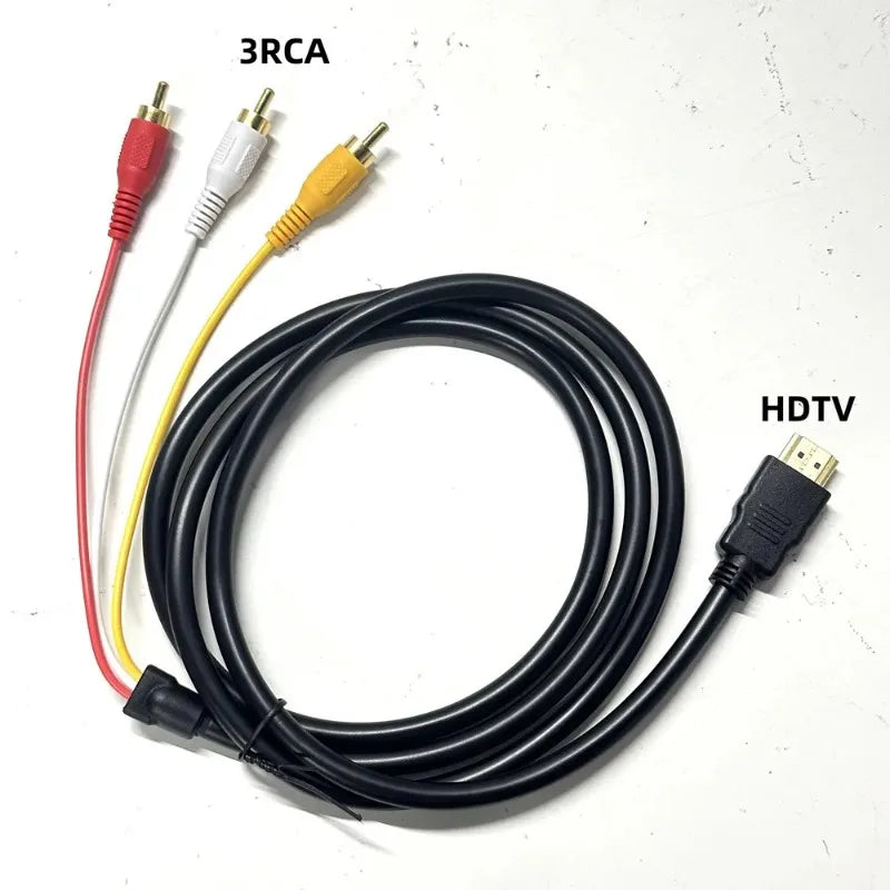 3PCS HDMI to 3RCA Component Cable 1.5m for HDTV Network Set-Top Box Computer AV Adapter Qme