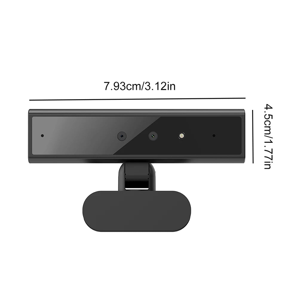 Facial Recognition Webcam for Windows Hello 2K Webcam 5MP Web Camera Facial Recognition Login For Laptop PC Camera with Mic Qme