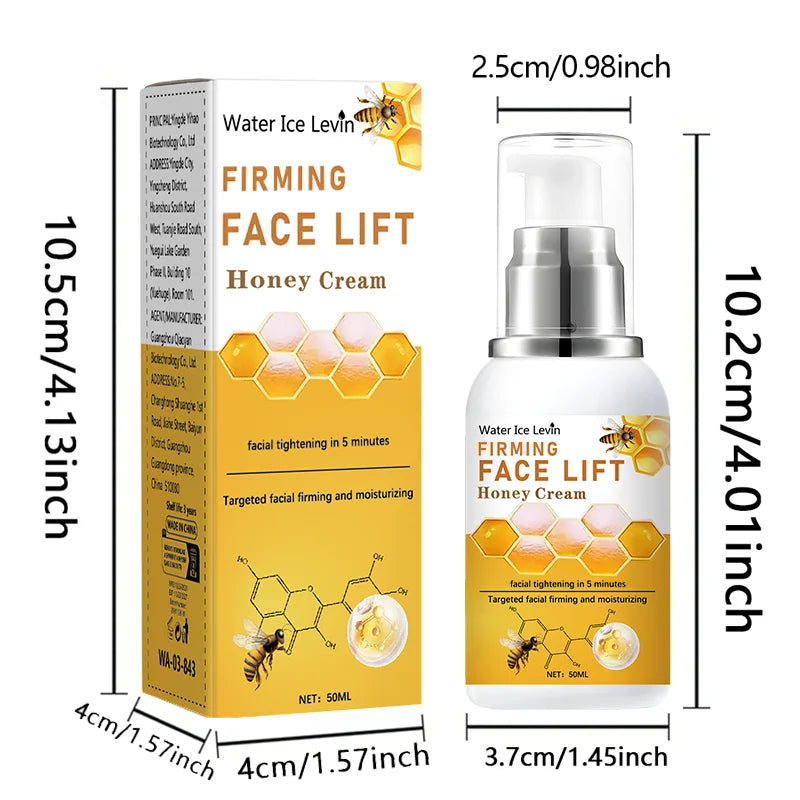 Honey Instant Face Lift & Firm Skin Cream Sustainable Face Lifting Reduces Fine Lines Gentle Moisturizing Care Cream Qme