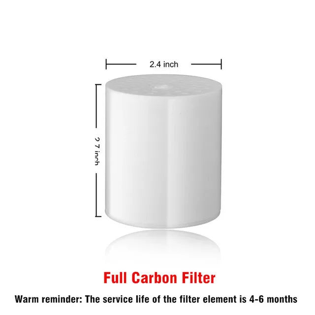 15 Stage Activated Carbon Filter Remove Chlorine Soft Water Reduce Dry Itchy Skin Bathroom Shower Head Filtration Purifier Qme Full carbon Filter