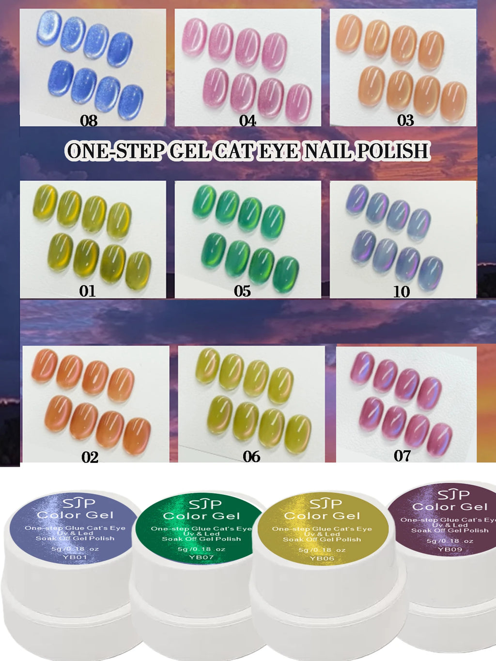 Fruit Cat Eye Nail Polish Gel UV One-step No Base Coat Needed Perfect Qme