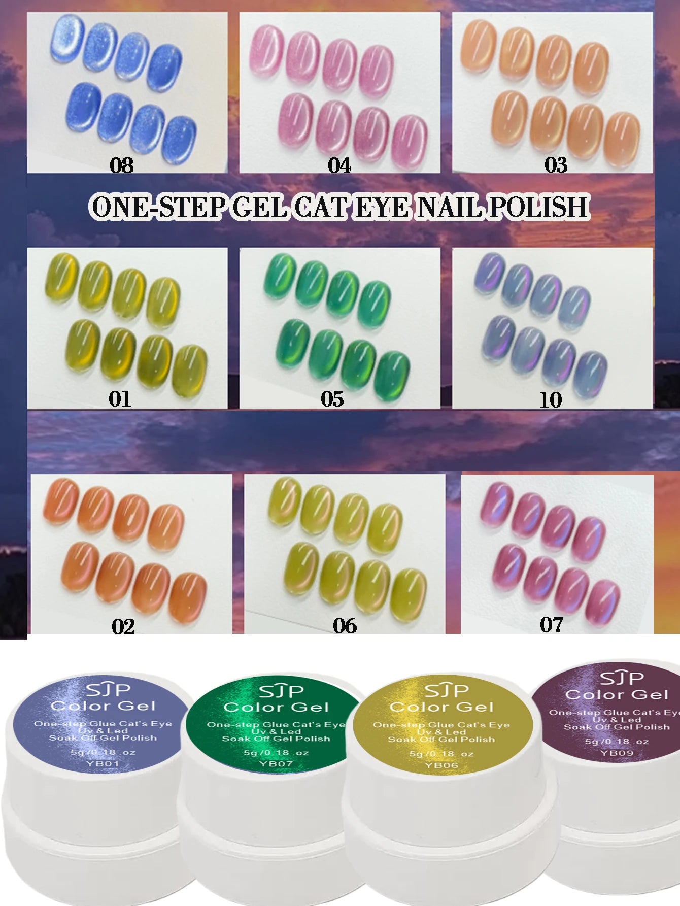 Fruit Cat Eye Nail Polish Gel UV One-step No Base Coat Needed Perfect Qme