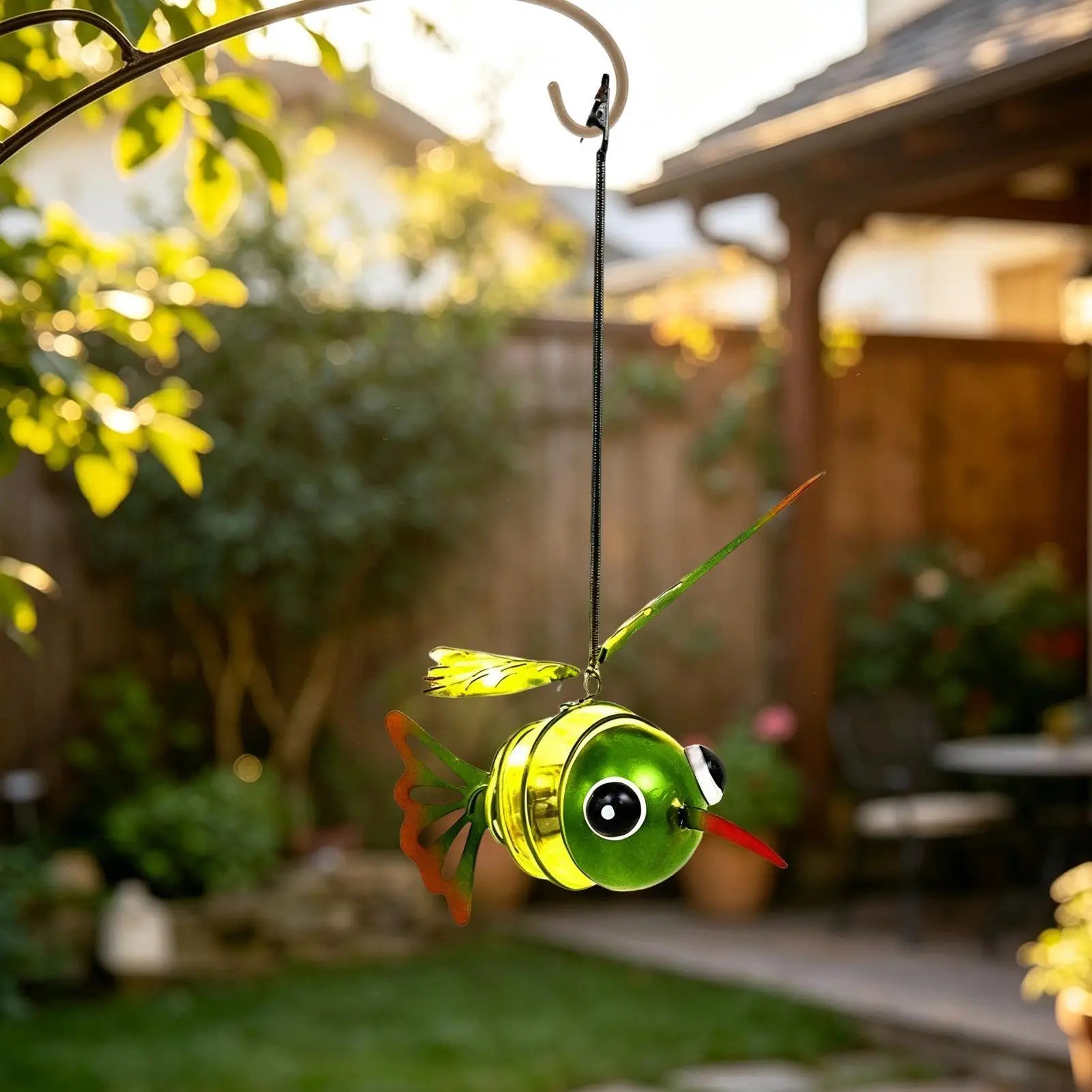 Hummingbird Solar Lights Outside Yard Hangable Animal Sculpture Decor Qme