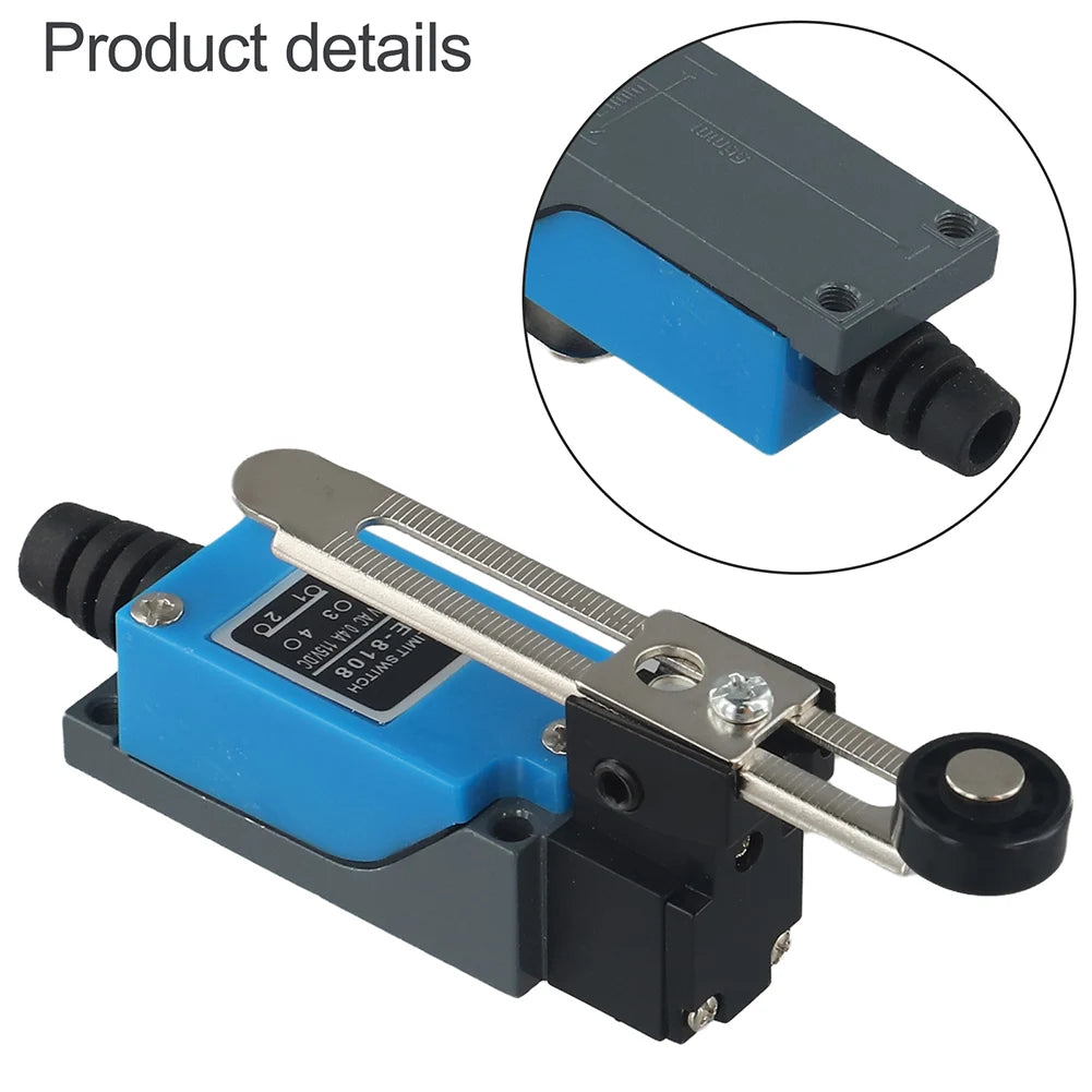 IP65 Waterproof Travel Switch ME-8108 Limit Sensor Switch Limit Switch Rotary Adjustable Roller Lever Arm Travel Switch 1NO1NC Qme