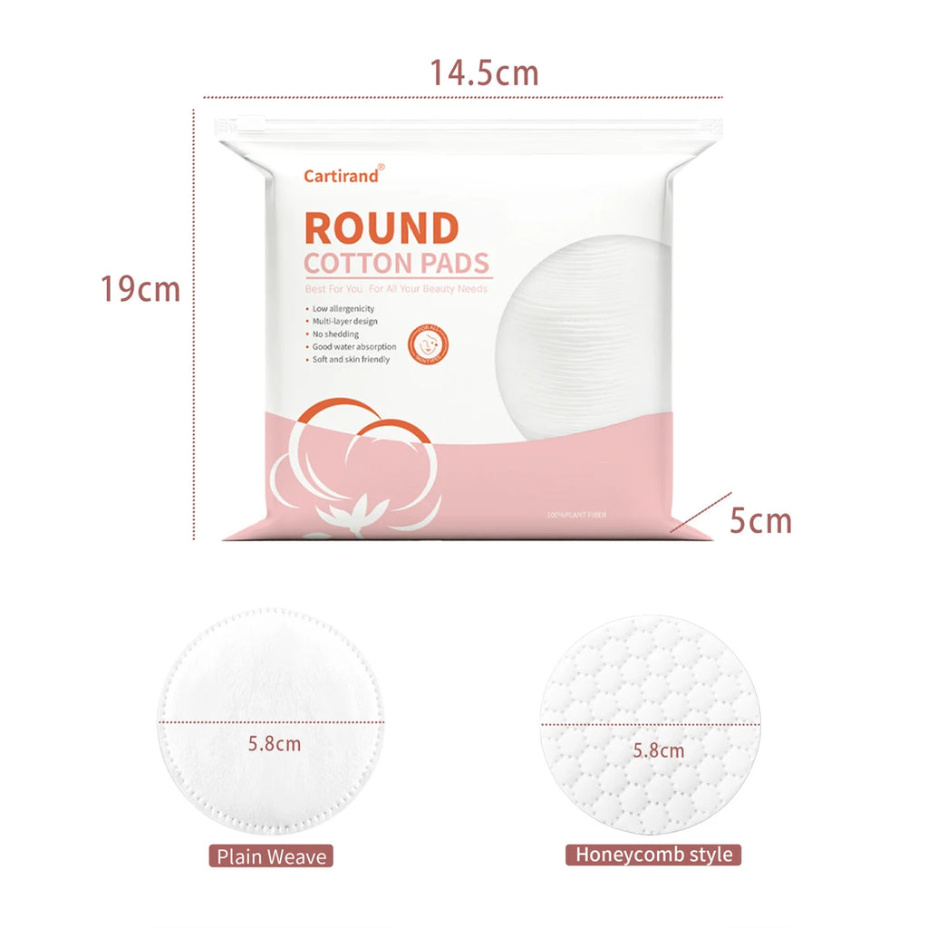 Three-layer Thickened Round Cotton Pads Embossed Edges Disposable Qme