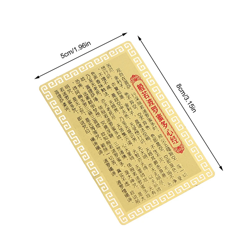 Buddha Card Peace Amulet Buddhist Gold Luck Blessing Nanwu Guanyin Qme