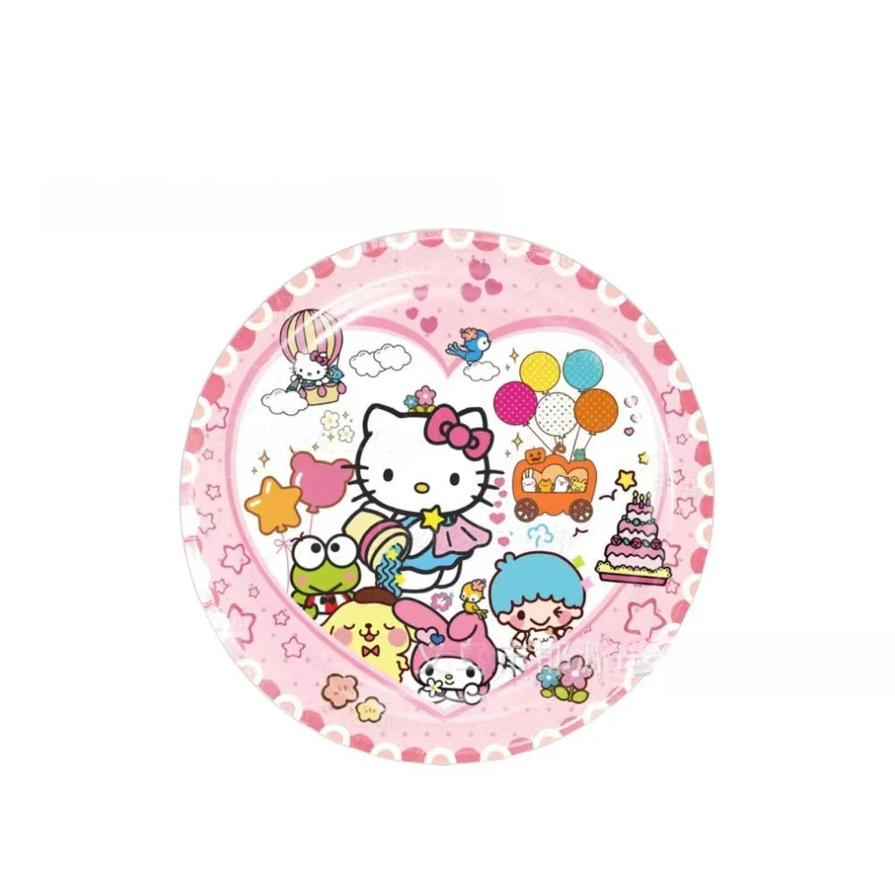 Hello Kitty Kuromi-themed Birthday Party Decorations Balloons Paper Qme 7-inch discs 10 pie