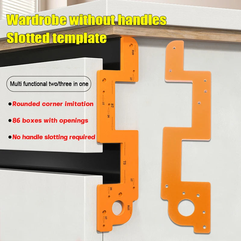 Handle Cabinet Door Invisible Embedded Slotting Template Slot Qme